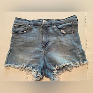 Celebrity Pink Micro Denim Jean Shorts Blue Frayed Hem Womens (juniors) size 9